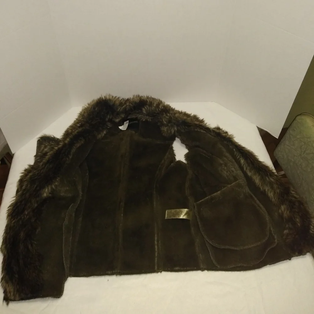Maurice's Army Green Faux Leather Moto Vest - Picture 4 of 7